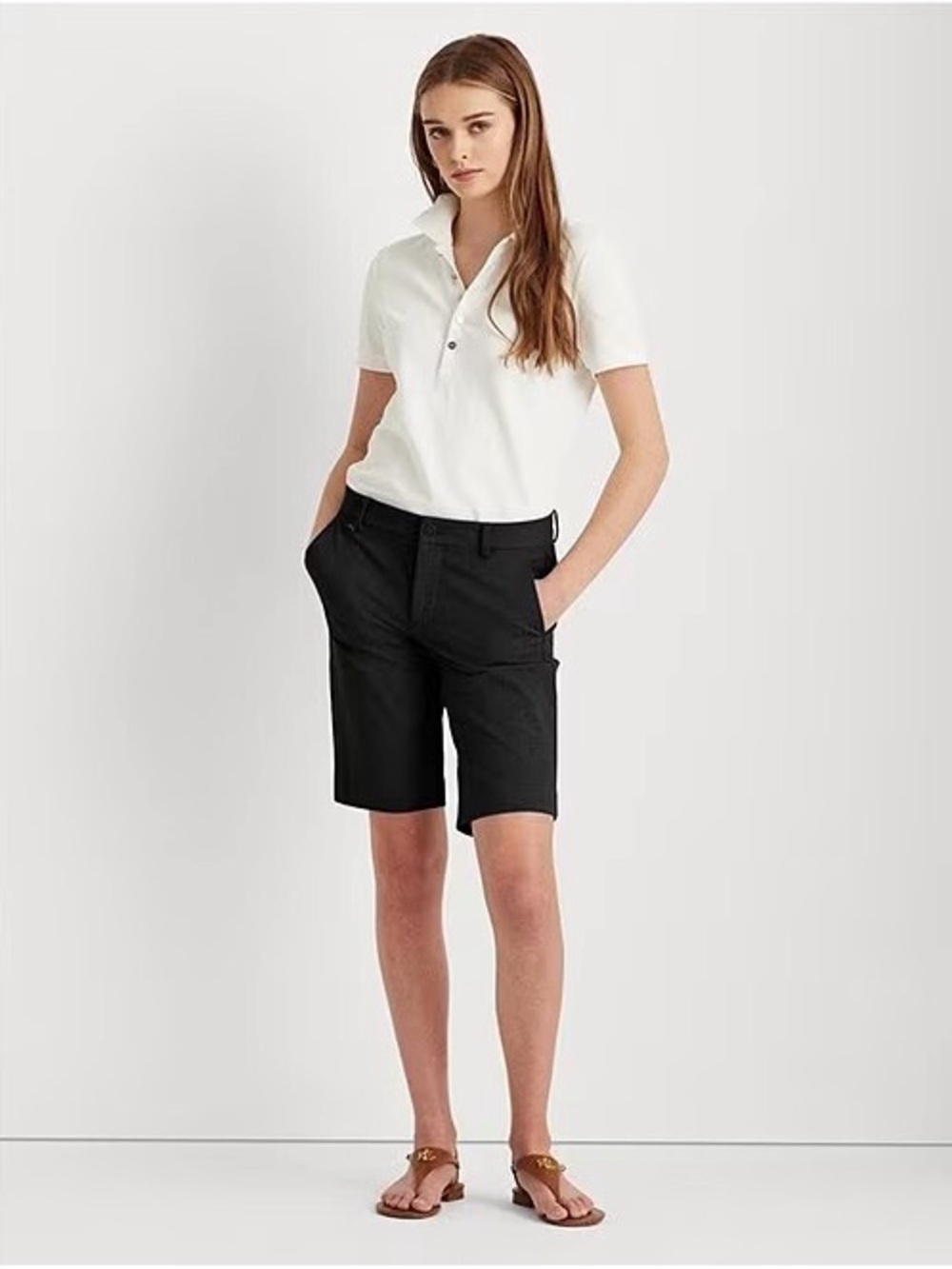 Lauren Ralph Lauren Twill Stretch Bermuda Shorts - Size 4 - Picture 2 of 7